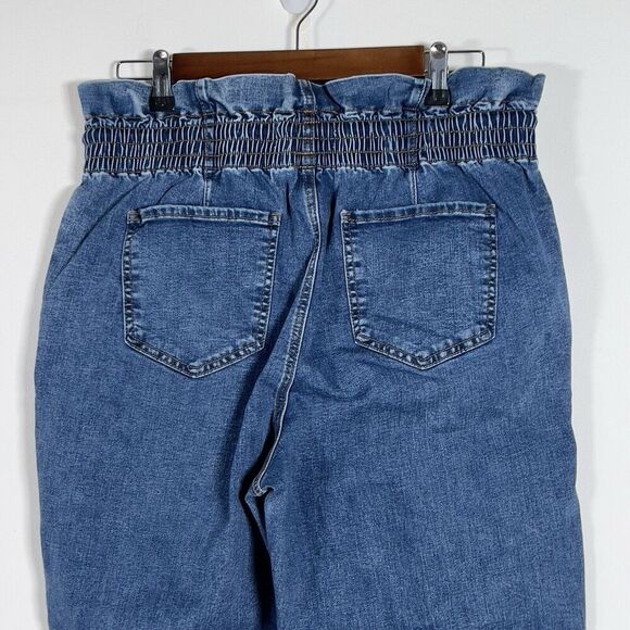 Hammer Paper Bag Jeans Junior Size 13 Blue Pull On Stretch Cropped Cuff Leg - Picture 5 of 13